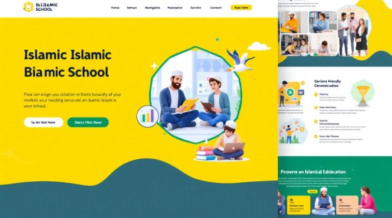 Desain website pesantren modern dengan layout bersih dan menarik.